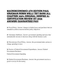 MACROECONOMICS 6TH EDITION PAUL KRUGMAN ROBIN WELLS TEST BANK ALL CHAPTERS 100% ORIGINAL V