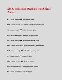 APCO Final Exam Questions With Correct Answers