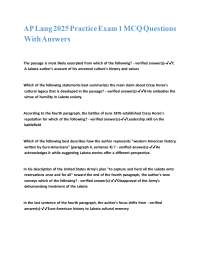 AP Lang 2025 Practice Exam 1 MCQ Questions With Answers.