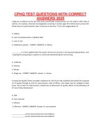 CPHQ TEST QUESTIONS WITH CORRECT ANSWERS 2025