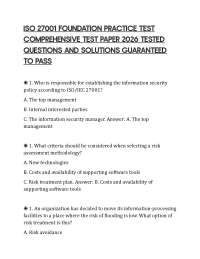 ISO 27001 FOUNDATION PRACTICE TEST COMPREHENSIVE TEST PAPER 2026 TESTED QUESTIONS AND SOLU