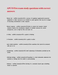 APCO Fire exam study questions with correct answers.
