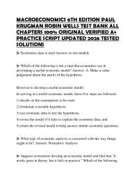 MACROECONOMICS 6TH EDITION PAUL KRUGMAN ROBIN WELLS TEST BANK ALL CHAPTERS 100% ORIGINAL V
