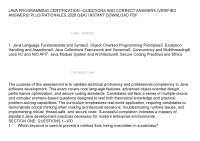 JAVA PROGRAMMING CERTIFICATION –QUESTIONS AND CORRECT ANSWERS (VERIFIED ANSWERS) PLUS RATI