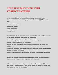APCO TEST QUESTIONS WITH CORRECT ANSWERS