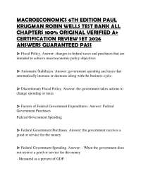 MACROECONOMICS 6TH EDITION PAUL KRUGMAN ROBIN WELLS TEST BANK ALL CHAPTERS 100% ORIGINAL V