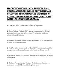 MACROECONOMICS 6TH EDITION PAUL KRUGMAN ROBIN WELLS TEST BANK ALL CHAPTERS 100% ORIGINAL V