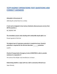 TCFP HAZMAT OPERATIONS TEST QUESTIONS AND CORRECT ANSWERS| UPDATED