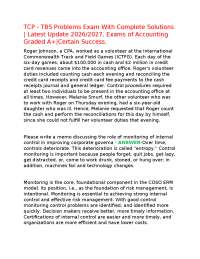 TCP - TBS Problems Exam With Complete Solutions | Latest Update 2026/2027, Exams of Accoun