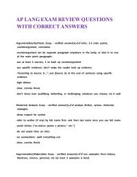 AP LANG EXAM REVIEW QUESTIONS WITH CORRECT ANSWERS