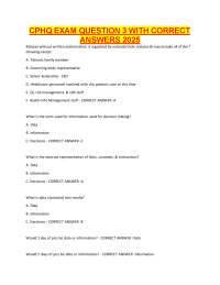 CPHQ EXAM QUESTION 3 WITH CORRECT ANSWERS 2025