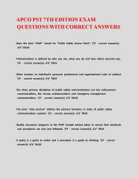 APCO PST 7TH EDITION EXAM QUESTIONS WITH CORRECT ANSWERS.