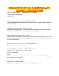 CPHQ CERTIFICATION QUESTIONS WITH CORRECT ANSWERS 2025