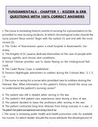 Kozier & Erb Fundamentals Chapter 1 (PDF) | 2026 Nursing Study Guide Questions