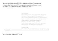 NORTH CAROLINA EMERGENCY COMMUNICATIONS CERTIFICATION –QUESTIONS AND CORRECT ANSWERS (VERI