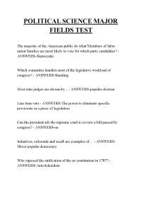 POLITICAL SCIENCE MAJOR FIELDS TEST