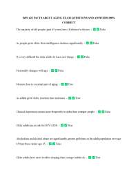 BSN 425 FACTS ABOUT AGING EXAM QUESTIONS AND ANSWERS 100% CORRECT