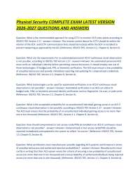 Physical Security COMPLETE EXAM LATEST VERSION 2026-2027 QUESTIONS AND ANSWERS.pdf