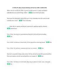COMM 291 Quiz 2 Exam Questions and Answers 100% Verified 2026