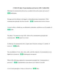 COMM 291 Quiz 1 Exam Questions and Answers 100% Verified 2026