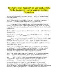 Fire Prevention Test with all Correct & 100% Verified Answers |Latest Version |Already Gra