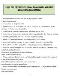 NURS 231 Pathophysiology Questions & Answers (PDF) | 2026 Nursing Exam Prep