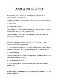 ANZCA INTERVIEWS ,ANZCA INTERVIEWS ,ANZCA INTERVIEWS