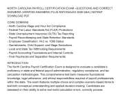 NORTH CAROLINA PAYROLL CERTIFICATION EXAM –QUESTIONS AND CORRECT ANSWERS (VERIFIED ANSWERS