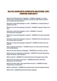 SLP 251 EXAM WITH COMPLETE SOLUTIONS 100% VERIFIED 2026-2027!!