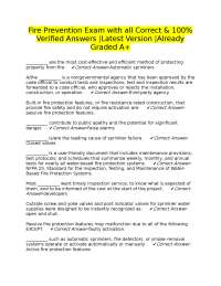 Fire Prevention Exam with all Correct & 100% Verified Answers |Latest Version |Already Gra