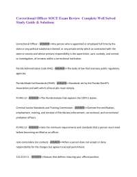 Correctional Officer SOCE Exam Review Complete Well Solved Study Guide & Solutions