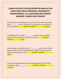 LADWP ELECTRIC STATION OPERATOR EXAM ACTUAL EXAM 2026 (CIRCUIT BREAKERS, DISCONNECTS