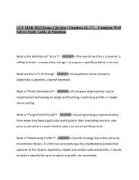 UCF MAR 3023 Exam 4 Review (Chapters 14–17) – Complete Well Solved Study Guide & Solution