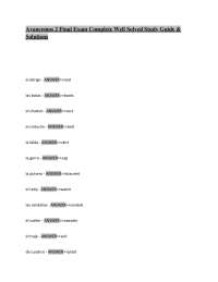 Avancemos 2 Final Exam Complete Well Solved Study Guide & Solutions