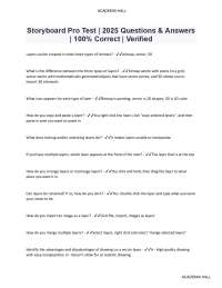 Storyboard Pro Digital Art Test Questions & Answers