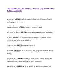 Microeconomics Final Review Complete Well Solved Study Guide & Solutions
