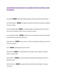 Accounting Final Exam Review Complete Well Solved Study Guide & Solutions