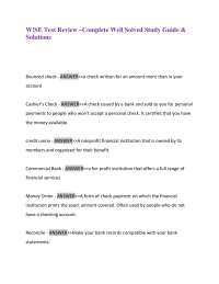W!SE Test Review –Complete Well Solved Study Guide & Solutions