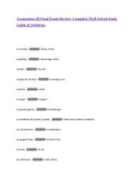 Avancemos 1B Final Exam Review Complete Well Solved Study Guide & Solutions