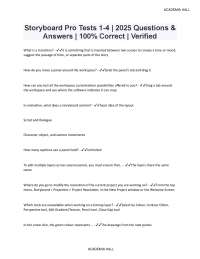 Storyboard Pro and Digital Storyboarding Techniques Study Guide Subject:
