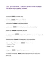 EOPA Review for Early Childhood Education (ECE) Complete Well Solved Study Guide & Solut