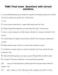 TABC Exam Questions With Correct solutions