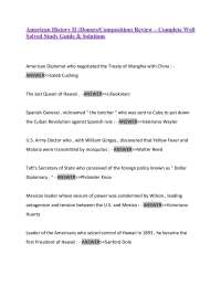 American History II (Honors/Composition) Review – Complete Well Solved Study Guide & Solu