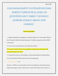 DATA MANAGEMENT FOUNDATIONS EXAM /NEWEST VERSION REAL EXAM