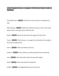 LEAP English Review Complete Well Solved Study Guide & Solutions
