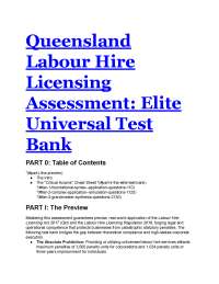 S-Tier Queensland's Labour Hire Licensing Test Bank (2026/2027)