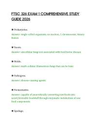 FTSC 326 EXAM 1 COMPREHENSIVE STUDY GUIDE 2026