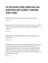 CD 305 EXAM 2 FINAL PAPER 2026 FULL QUESTIONS AND CORRECT ANSWERS STUDY GUIDE