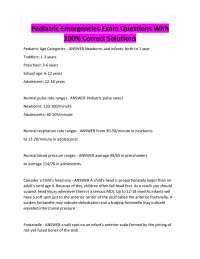 Pediatric Emergencies Exam Questions With 100% Correct Solution
