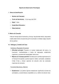 reporte evolutivo escolar